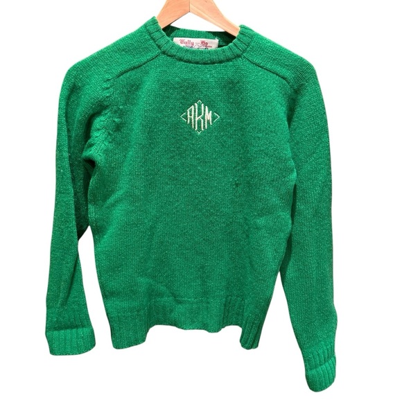 Tally Ho creations Other - Vintage Tally Ho Women's Sweater 100% Wool Monogrammed Green Sweater Size Large